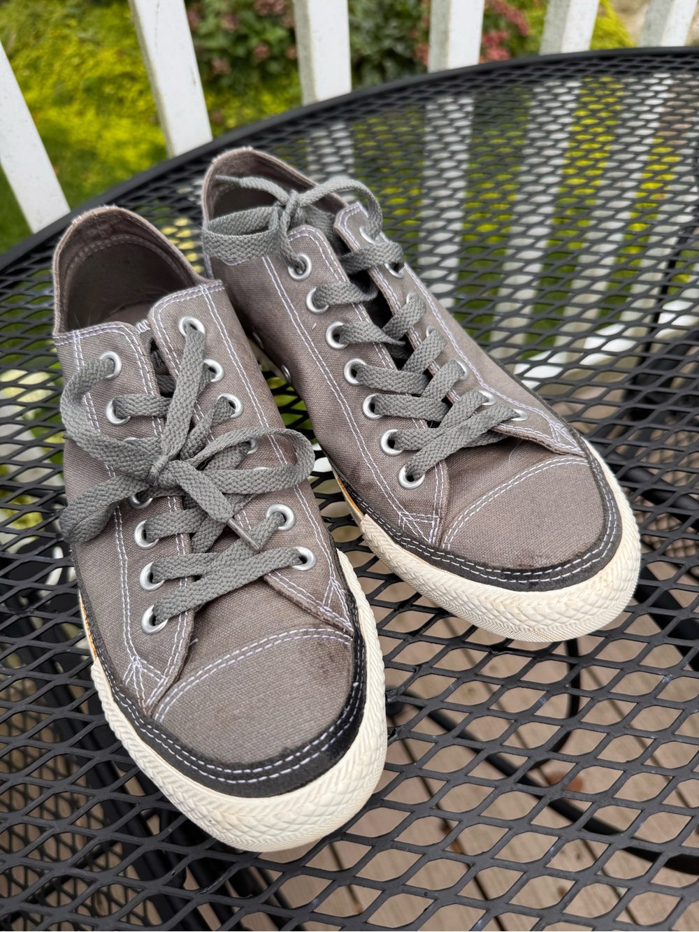 Converse All-Star Gray Canvas Low-Top Sneakers with Black Trim